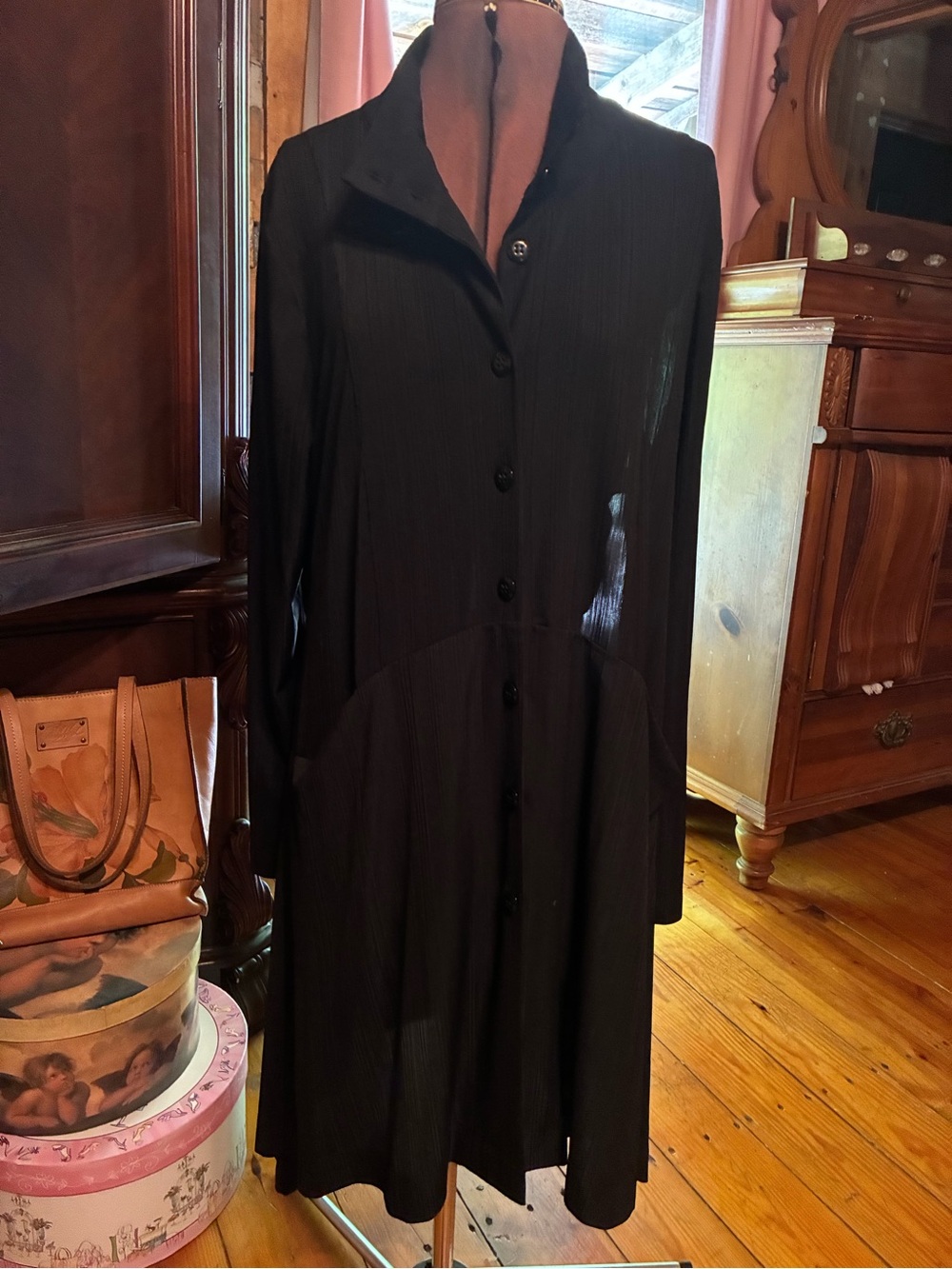 Attitudes by Renee Black Long-Sleeve Tunic/ dress